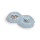 Van Ness Ecoware Double Dish with Non-Skid Silicone, Glacier Blue, Small