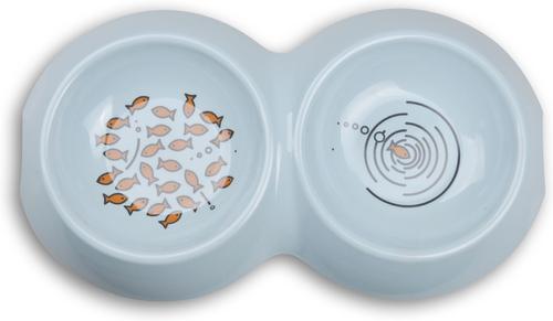 Show full view: Van Ness Ecoware Double Dish with Non-Skid Silicone, Glacier Blue, Small slide 2 of 5
