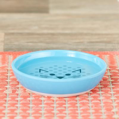 Show full view: Van Ness Ecoware Non-Skid Cat Dish, Blue, 8-oz slide 9 of 11