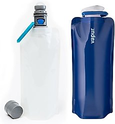 Vapur Owner Water Bottle & EZ Lick Portable Dog Water Bottle, 2 count, Whiteout/Admiral Blue
