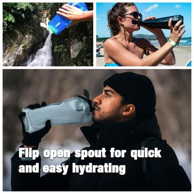 Show full view: Vapur Owner Water Bottle & EZ Lick Portable Dog Water Bottle, 2 count, Whiteout/Admiral Blue slide 3 of 9