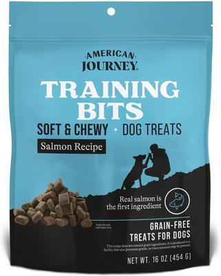 Show full view: Variety Pack - American Journey Beef Recipe Grain-Free Soft & Chewy Training Bits Dog Treats, Salmon & Chicken Flavors slide 5 of 9