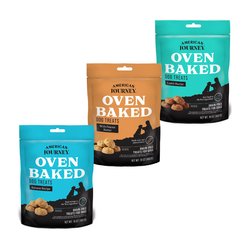 Variety Pack - American Journey Peanut Butter Crunchy Biscuit Dog Treats, 16-oz bag, Salmon & Lamb Flavors 