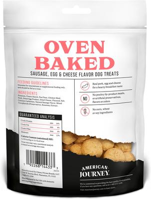 Show full view: Variety Pack - American Journey Peanut Butter Recipe Crunchy Biscuit Dog Treats, 8-oz bag, Apple & Cinnamon, and Sausage, Egg & Cheese Flavors slide 9 of 10