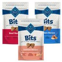 Variety Pack - Blue Buffalo Blue Bits Tender Beef Recipe Soft-Moist Training Dog Treats, 4-oz bag, Chicken & Salmon Flavors