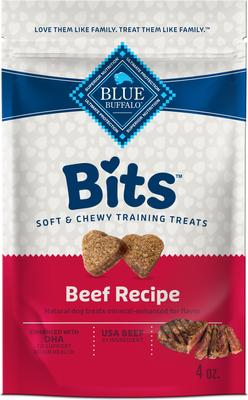 Show full view: Variety Pack - Blue Buffalo Blue Bits Tender Beef Recipe Soft-Moist Training Dog Treats, 4-oz bag, Chicken & Salmon Flavors slide 5 of 10