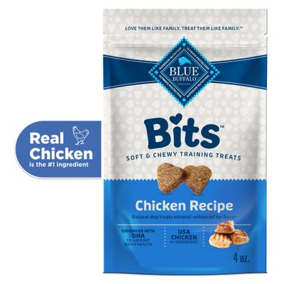 Show full view: Variety Pack - Blue Buffalo Blue Bits Tender Beef Recipe Soft-Moist Training Dog Treats, 4-oz bag, Chicken & Salmon Flavors slide 8 of 10