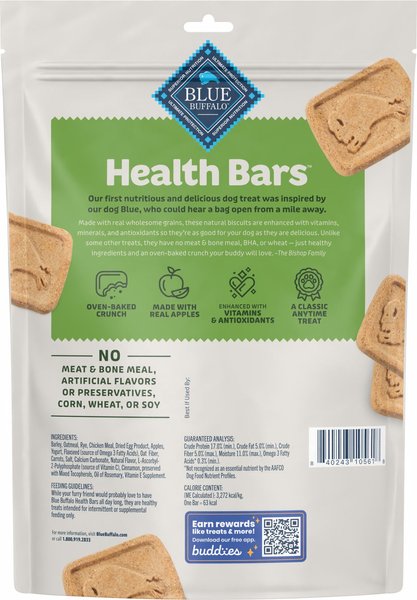 Show full view: Variety Pack - Blue Buffalo Health Bars Baked with Banana & Yogurt Dog Treats, Pumpkin & Cinnamon & Apples & Yogurt Flavors slide 6 of 10