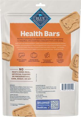 Show full view: Variety Pack - Blue Buffalo Health Bars Baked with Banana & Yogurt Dog Treats, Pumpkin & Cinnamon & Apples & Yogurt Flavors slide 9 of 10