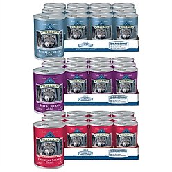 Variety Pack - Blue Buffalo Wilderness Beef & Chicken Grill Grain-Free Canned Dog Food, 12.5-oz, case of 12, Salmon & Chicken & Turkey & Chicken Flavors