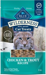 Variety Pack - Blue Buffalo Wilderness Chicken & Trout Grain-Free Cat Treats, 2-oz bag, Chicken & Turkey, Chicken & Duck & Salmon Flavors slide 2 of 9