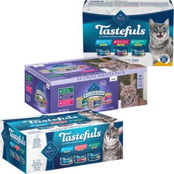 Variety Pack - Blue Buffalo Wilderness Pate Variety Pack Duck, Chicken & Salmon Grain-Free Cat Canned Food, 3-oz, case of 12