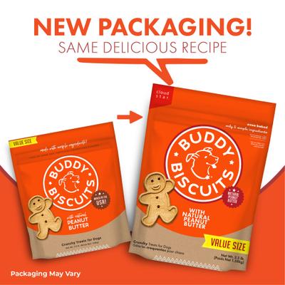 Show full view: Variety Pack - Buddy Biscuits with Bacon & Cheese Oven Baked Dog Treats, Chicken & Peanut Butter Flavors slide 6 of 10