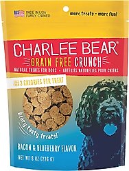 Variety Pack - Charlee Bear Natural Bear Crunch Grain-Free Bacon & Blueberry Dog Treats, Chicken, Pumpkin & Apple & Turkey, Sweet Potato & Cranberry Flavors slide 2 of 9