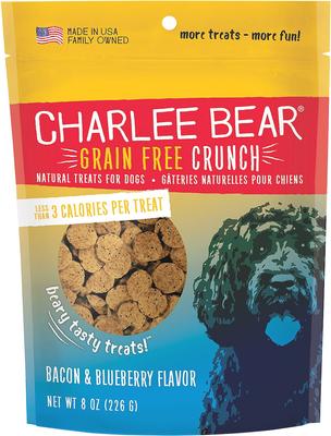 Show full view: Variety Pack - Charlee Bear Natural Bear Crunch Grain-Free Bacon & Blueberry Dog Treats, Chicken, Pumpkin & Apple & Turkey, Sweet Potato & Cranberry Flavors slide 3 of 11