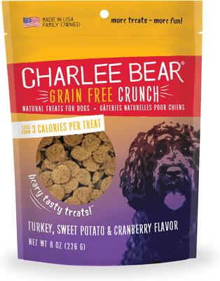 Show full view: Variety Pack - Charlee Bear Natural Bear Crunch Grain-Free Bacon & Blueberry Dog Treats, Chicken, Pumpkin & Apple & Turkey, Sweet Potato & Cranberry Flavors slide 9 of 11