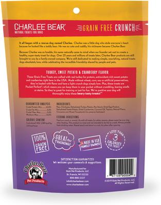 Show full view: Variety Pack - Charlee Bear Natural Bear Crunch Grain-Free Bacon & Blueberry Dog Treats, Chicken, Pumpkin & Apple & Turkey, Sweet Potato & Cranberry Flavors slide 10 of 11