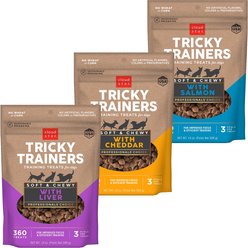 Variety Pack - Cloud Star Chewy Tricky Trainers Liver Flavor Dog Treats, Cheddar & Salmon Flavors