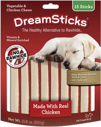 Variety Pack - DreamBone DreamSticks Chicken Chews Dog Treats, Beef & Bacon & Cheese Flavors slide 2 of 9