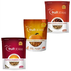 Variety Pack - Fruitables Pumpkin & Banana Flavor Dog Treats, Pumpkin & Cranberry & Sweet Potato & Pecan Flavors