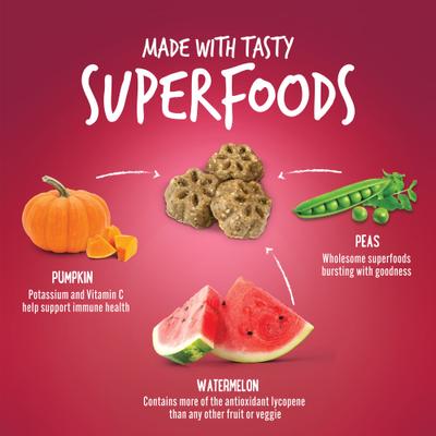 Show full view: Variety Pack - Fruitables Skinny Minis Pumpkin & Berry Flavor Dog Treats, Watermelon & Bison Flavors slide 7 of 10