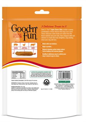 Show full view: Variety Pack - Good 'n' Fun Triple Flavor Kabobs Chicken, Duck & Liver Dog Chews, Beef, Pork & Chicken & Beef, Pork & Chicken Sticks Flavors slide 9 of 9