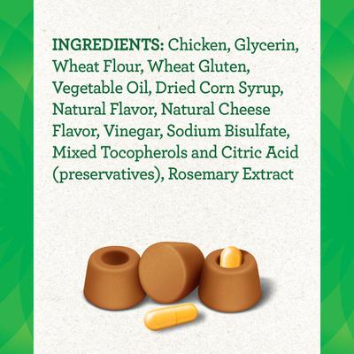 Show full view: Variety Pack - Greenies Pill Pockets Canine Chicken Flavor Dog Treats, Cheese & Peanut Butter Flavors slide 7 of 9