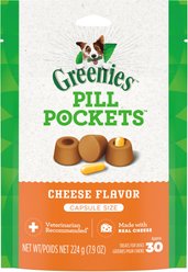 Variety Pack - Greenies Pill Pockets Cheese Flavor Dog Treats, Capsule Size, 30 count, Hickory Smoke & Chicken Flavors slide 2 of 9