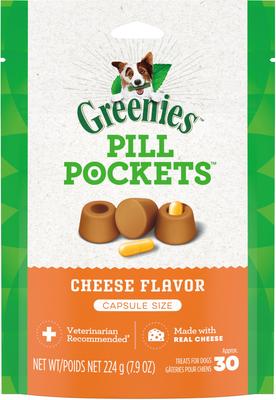 Show full view: Variety Pack - Greenies Pill Pockets Cheese Flavor Dog Treats, Capsule Size, 30 count, Hickory Smoke & Chicken Flavors slide 2 of 10