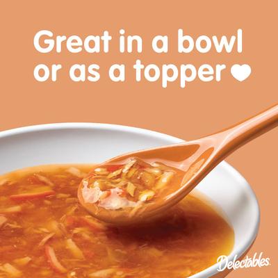 Show full view: Variety Pack - Hartz Delectables Savory Broths Non-Seafood Recipe & Chicken Grain-Free Lickable Cat Treats, 1.4-oz pouch, pack of 12, Chicken & Tuna & Tuna, Shrimp & Whitefish Flavors slide 7 of 9