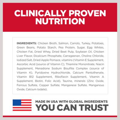 Show full view: Variety Pack - Hill's Science Diet Sensitive Stomach & Skin Grain-Free Salmon & Vegetable Entree Canned Dog Food, Chicken & Vegetables & Turkey & Rice Stew Flavors slide 4 of 9