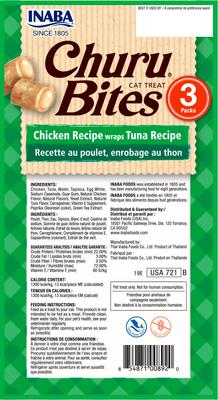 Show full view: Variety Pack - Inaba Churu Bites Chicken Recipe wraps Tuna Recipe Grain-Free Cat Treats, Chicken Recipe Tuna with Scallop & Chicken Recipe Tuna with Salmon Flavors slide 3 of 10
