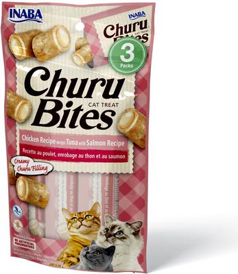 Show full view: Variety Pack - Inaba Churu Bites Chicken Recipe wraps Tuna Recipe Grain-Free Cat Treats, Chicken Recipe Tuna with Scallop & Chicken Recipe Tuna with Salmon Flavors slide 8 of 10
