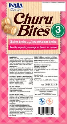Show full view: Variety Pack - Inaba Churu Bites Chicken Recipe wraps Tuna Recipe Grain-Free Cat Treats, Chicken Recipe Tuna with Scallop & Chicken Recipe Tuna with Salmon Flavors slide 9 of 10