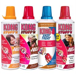 Variety Pack - KONG Stuff'N Easy Treat Liver Recipe, Peanut Butter Recipe, Pepperoni Recipe & Bacon & Cheese Flavors, 8-oz bottle