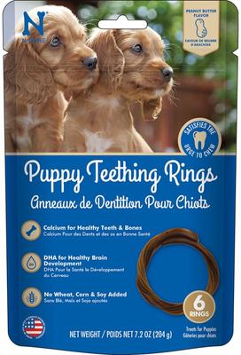 Show full view: Variety Pack - N-Bone Puppy Teething Ring Pumpkin Flavor Dog Treats, 6 count, Peanut Butter & Salmon Flavors slide 5 of 10