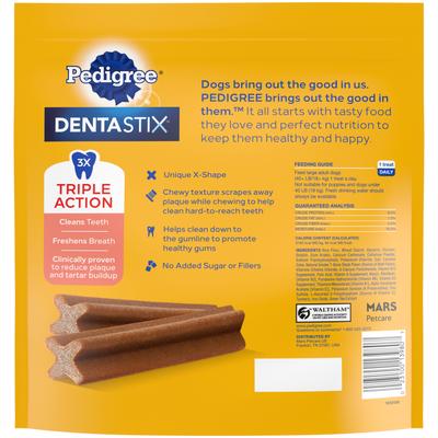 Show full view: Variety Pack - Pedigree Dentastix Large Original Dog Treats, 40 count, Beef & Bacon Flavors slide 6 of 10