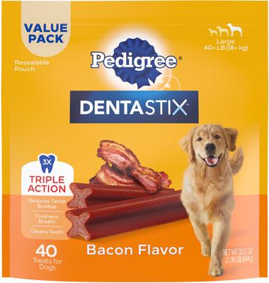 Show full view: Variety Pack - Pedigree Dentastix Large Original Dog Treats, 40 count, Beef & Bacon Flavors slide 8 of 10