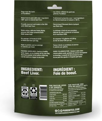 Show full view: Variety Pack - PureBites Beef Liver Freeze-Dried Raw Dog Treats, 4.2-oz bag, Cheddar & Beef & Cheese Flavors slide 3 of 9