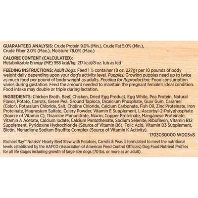 Show full view: Variety Pack - Rachael Ray Nutrish Hearty Beef Stew Grain-Free Wet Dog Food, Chicken Paw Pie & Lamb Stew Flavors slide 4 of 10