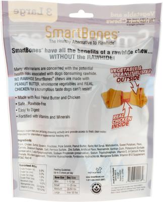 Show full view: Variety Pack - SmartBones Large Peanut Butter Chew Bones Dog Treats, 3 count, Beef & Sweet Potato Flavors slide 3 of 9
