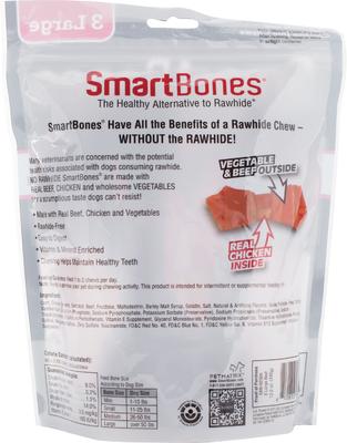 Show full view: Variety Pack - SmartBones Large Peanut Butter Chew Bones Dog Treats, 3 count, Beef & Sweet Potato Flavors slide 6 of 9