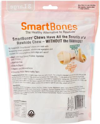 Show full view: Variety Pack - SmartBones Large Peanut Butter Chew Bones Dog Treats, 3 count, Beef & Sweet Potato Flavors slide 9 of 9