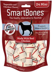Variety Pack - SmartBones Mini Chicken Chew Bones Dog Treats, Peanut Butter & Sweet Potato Flavors slide 2 of 9