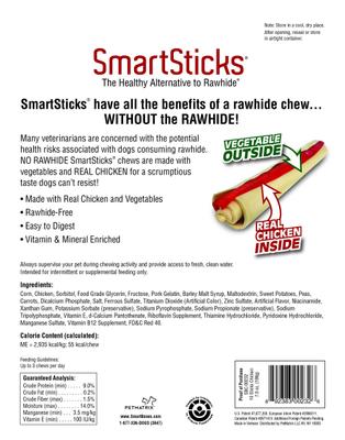 Show full view: Variety Pack - SmartBones SmartSticks Chicken Chews Dog Treats, Peanut Butter & Beef Flavors slide 4 of 10