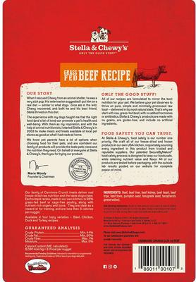 Show full view: Stella & Chewy's Carnivore Crunch Grass-Fed Beef, Duck & Turkey Recipe Freeze-Dried Raw Dog Treats, 3.25-oz bag, bundle of 3 slide 10 of 10