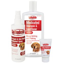 Variety Pack - Sulfodene 3-Way Ointment, Hot Spot & Itch Relief Spray, Medicated Dog Shampoo & Conditioner slide 1 of 9