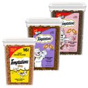 Variety Pack - Temptations Classic Tasty Chicken Flavor Soft & Crunchy Cat Treats, 16-oz tub, Dairy & Shrimp Flavors 