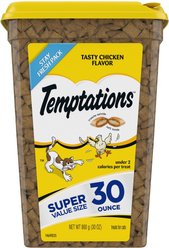 Variety Pack - Temptations Classic Tasty Chicken Flavor Soft & Crunchy Cat Treats, 30-oz tub, Seafood Medley & Savory Salmon Flavors slide 2 of 9