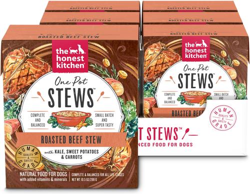 Show full view: Variety Pack - The Honest Kitchen One Pot Stews Slow Cooked Chicken Stew Wet Dog Food, 10.5-oz, case of 6, Roasted Beef & Turkey Stew with Quinoa, Carrots & Broccoli Flavors slide 5 of 9